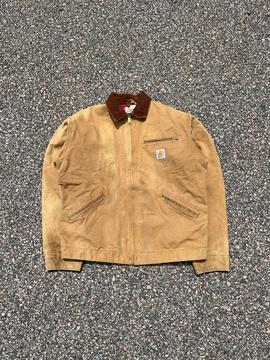 80 年代褪色棕褐色 Carhartt 底特律夹克 - 大号