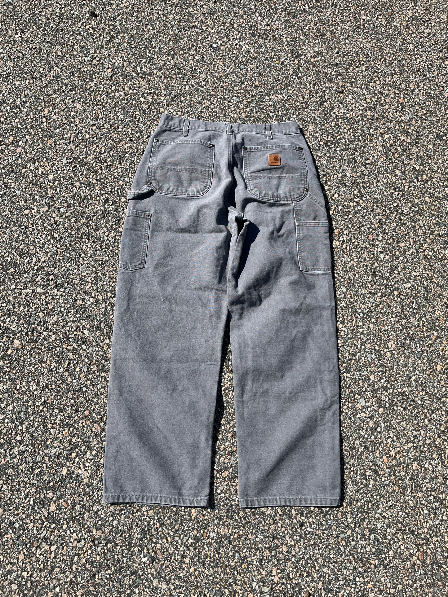 Faded Cement Grey Carhartt Double Knee Pants - 30 x 29