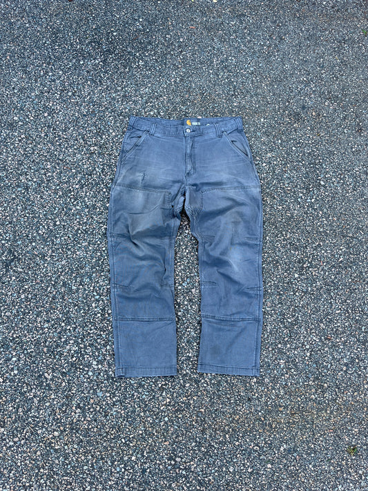 Faded Cement Grey Carhartt Double Knee Pants - 35 x 29