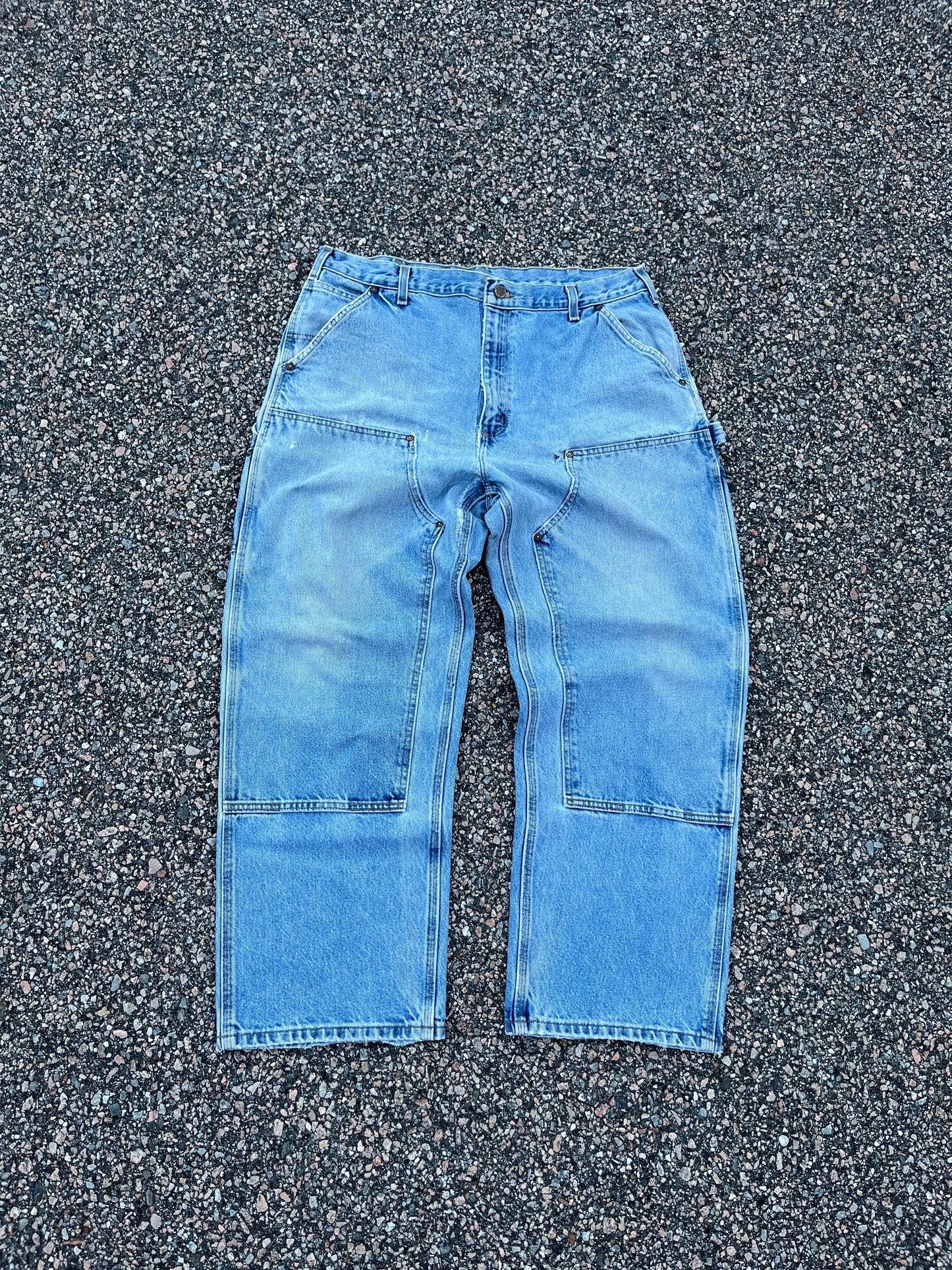 Faded Denim Carhartt Double Knee Pants - 36 x 29