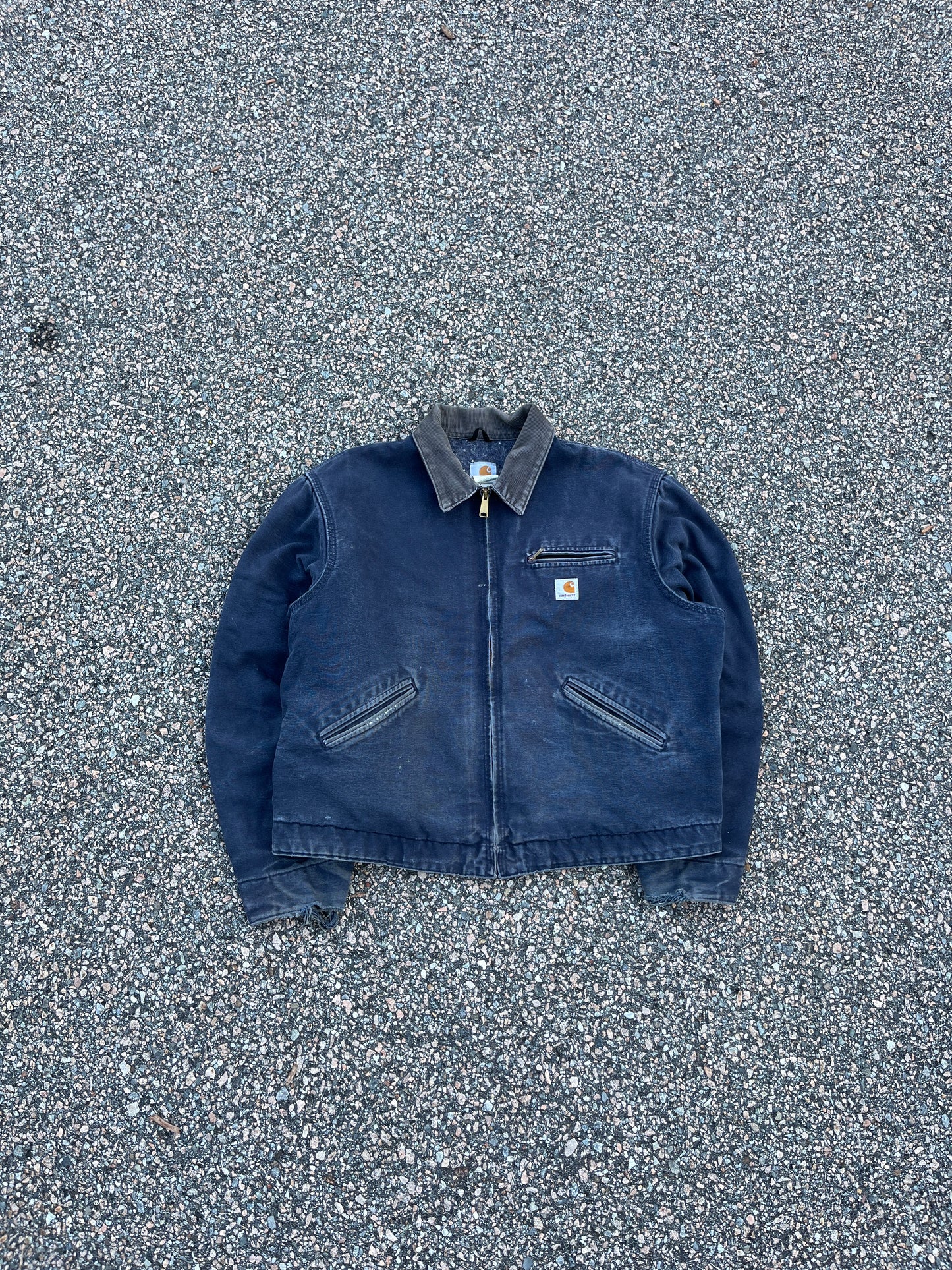 Faded Navy Blue Carhartt Detroit Jacket - Large