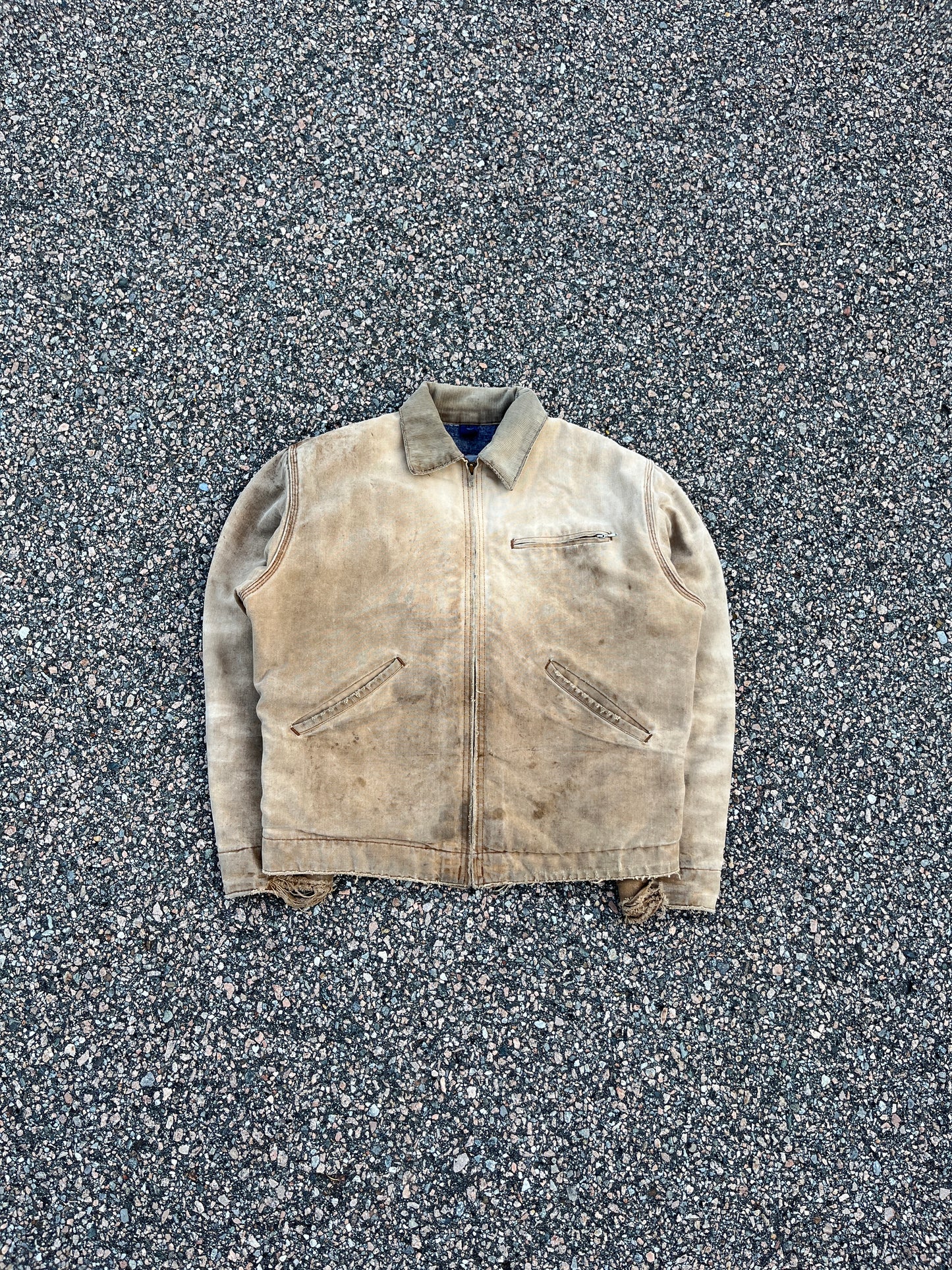 80 年代褪色棕褐色 Carhartt 底特律夹克 - 宽松小码