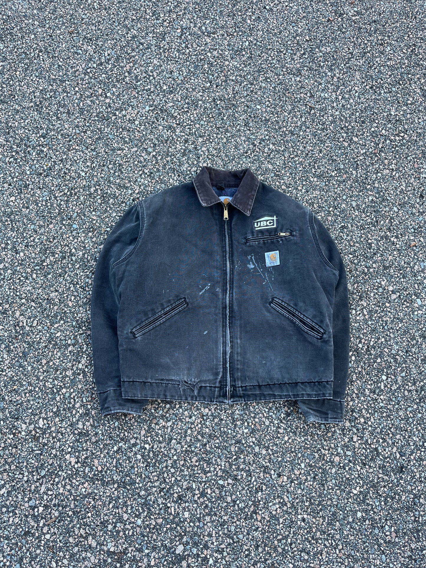 褪色黑色 Carhartt 底特律夹克 - 中号