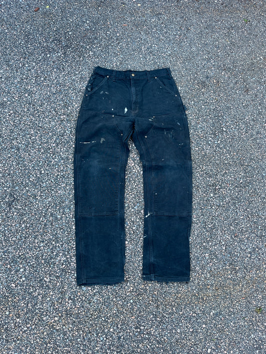 Faded Black Carhartt Double Knee Pants - 34 x 34