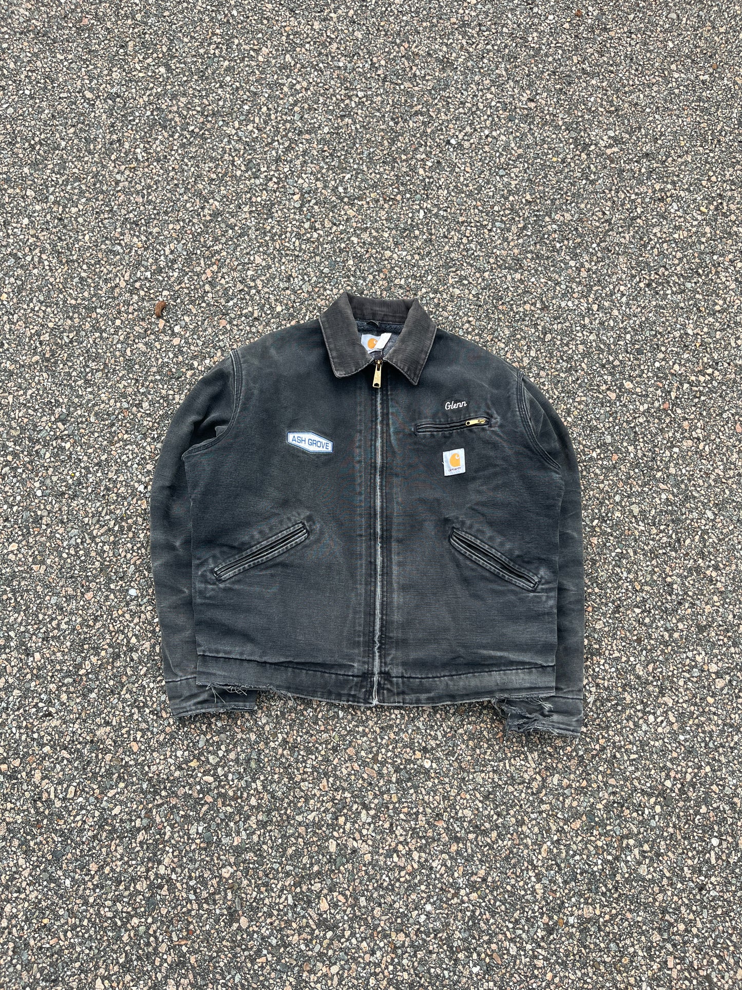 褪色黑色 Carhartt 底特律夹克 - 中号