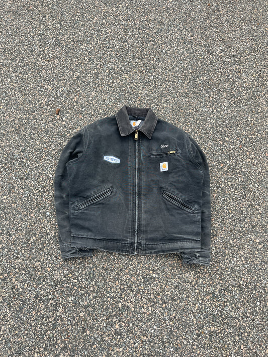 褪色黑色 Carhartt 底特律夹克 - 中号