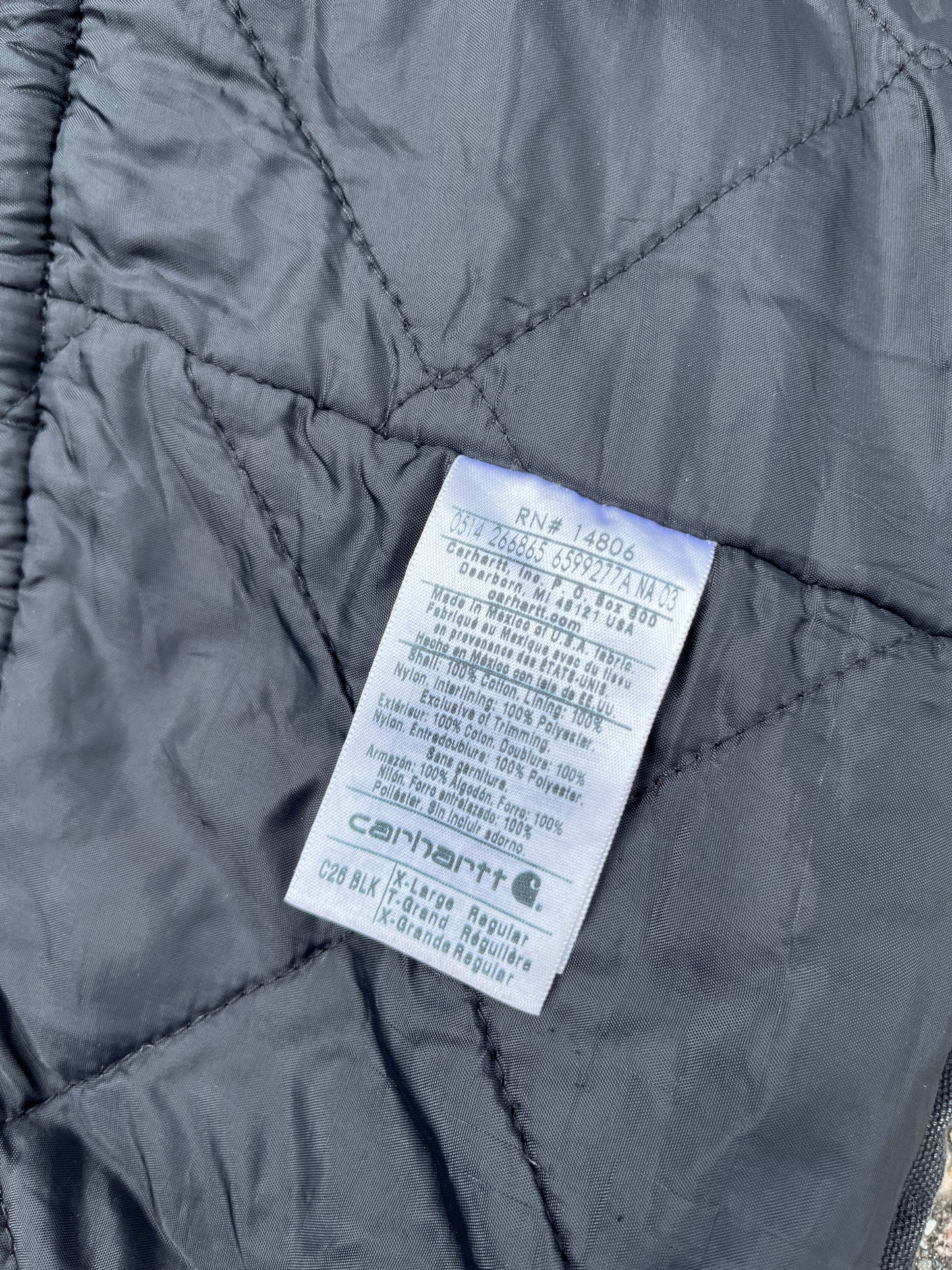 Faded Black Carhartt Arctic Style Jacket - XL