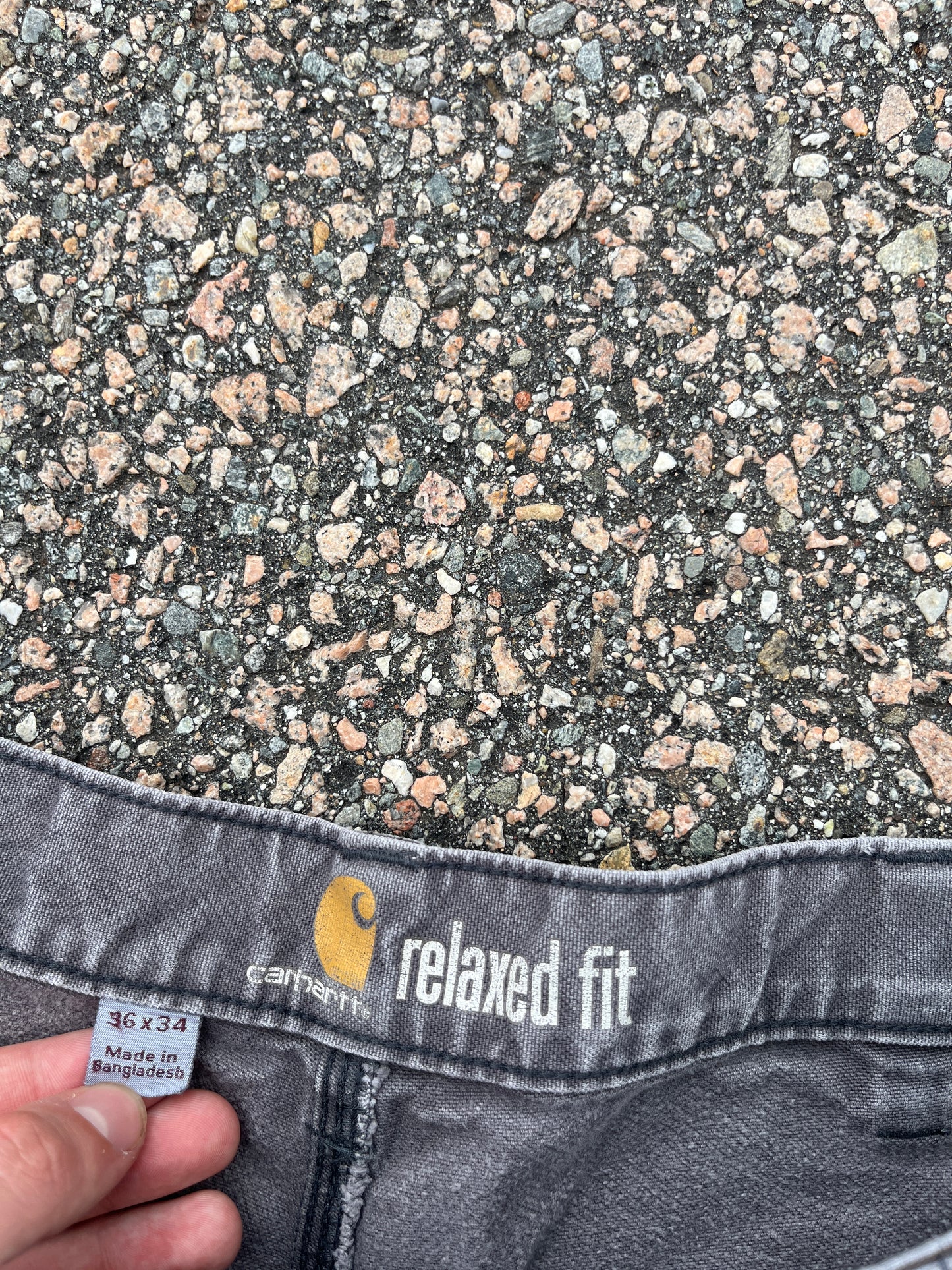 Faded Cement Grey Carhartt Double Knee Pants - 35 x 31