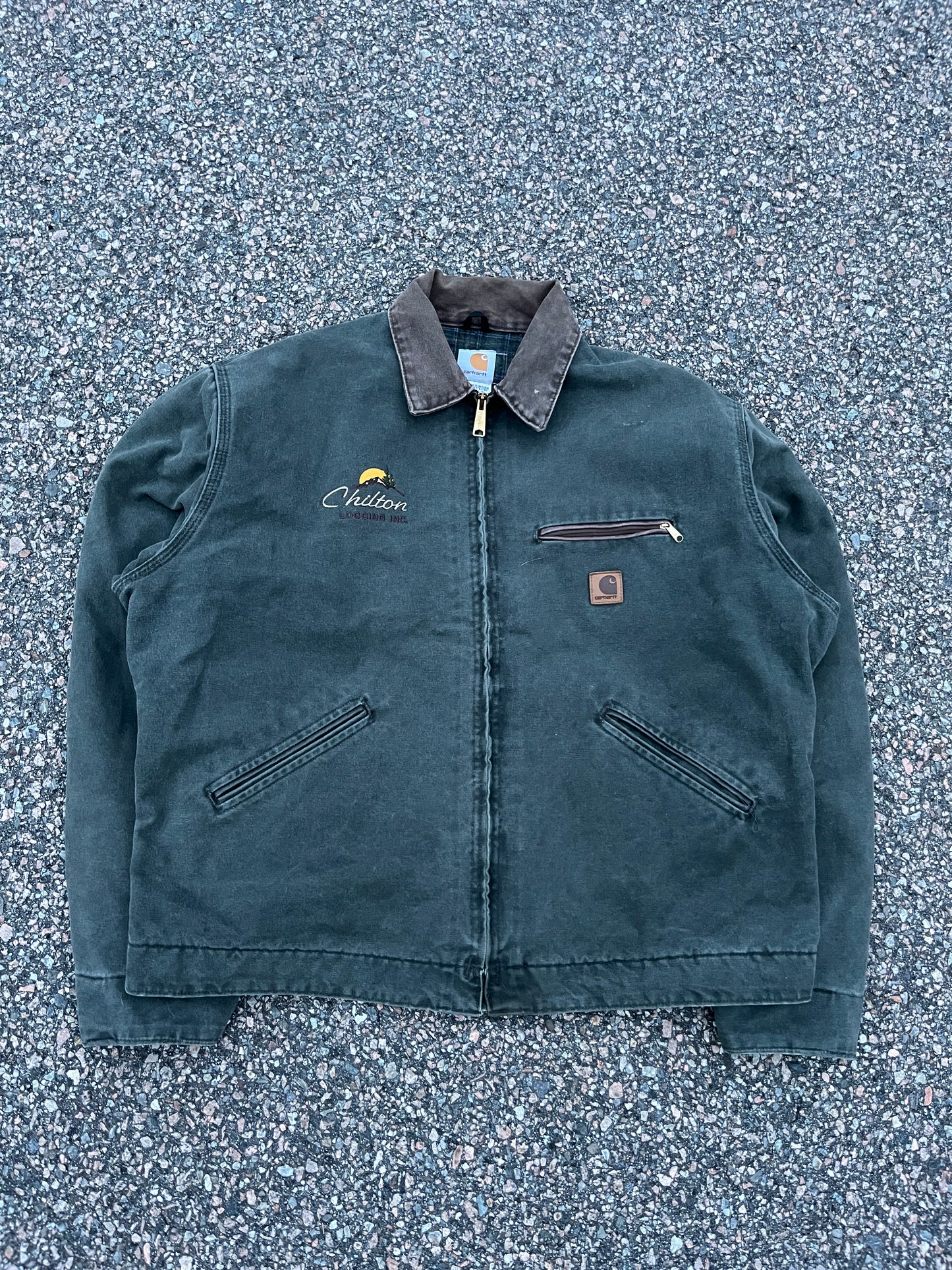 褪色绿色 Carhartt 底特律夹克 - XL