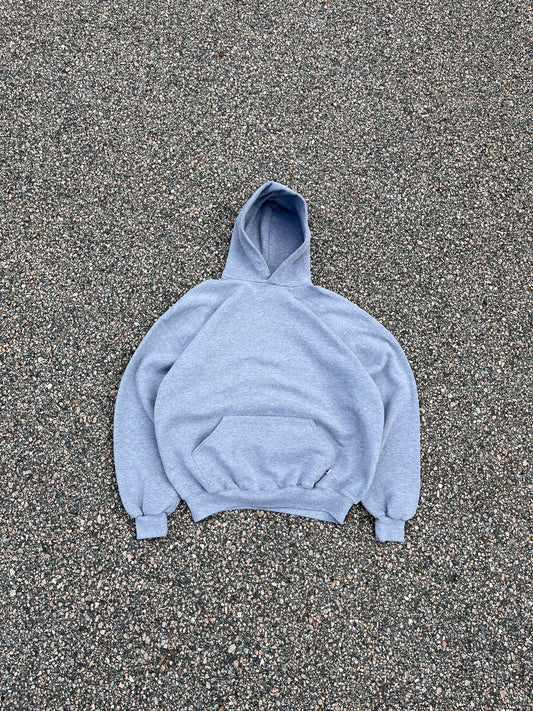 00’s Faded Heather Grey Russell Hoodie - Boxy Large