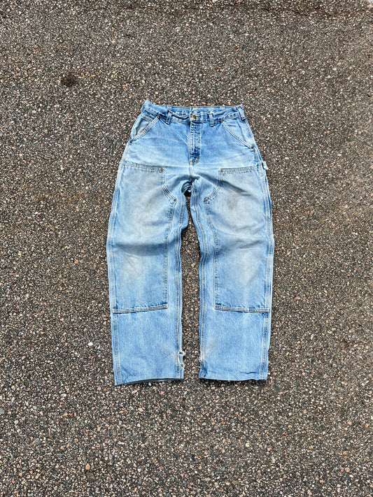 Faded Denim Carhartt Double Knee Pants - 32 x 29