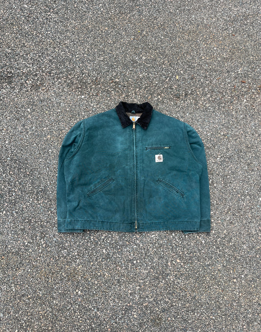 褪色猎人绿色 Carhartt 底特律夹克 - 适合 XL-2XL