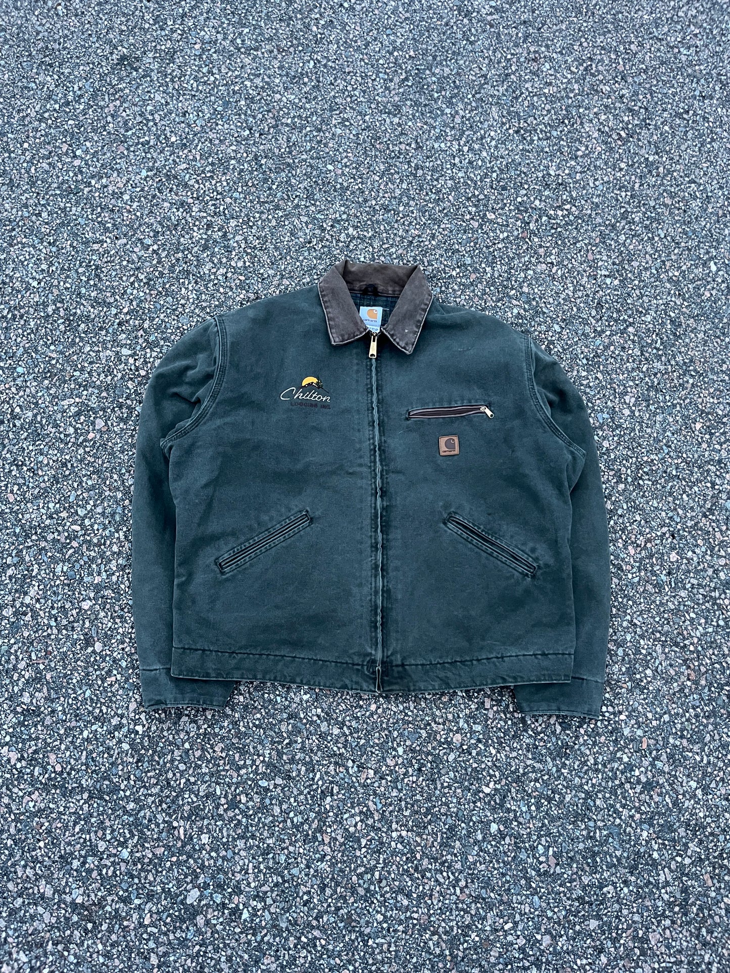 褪色绿色 Carhartt 底特律夹克 - XL