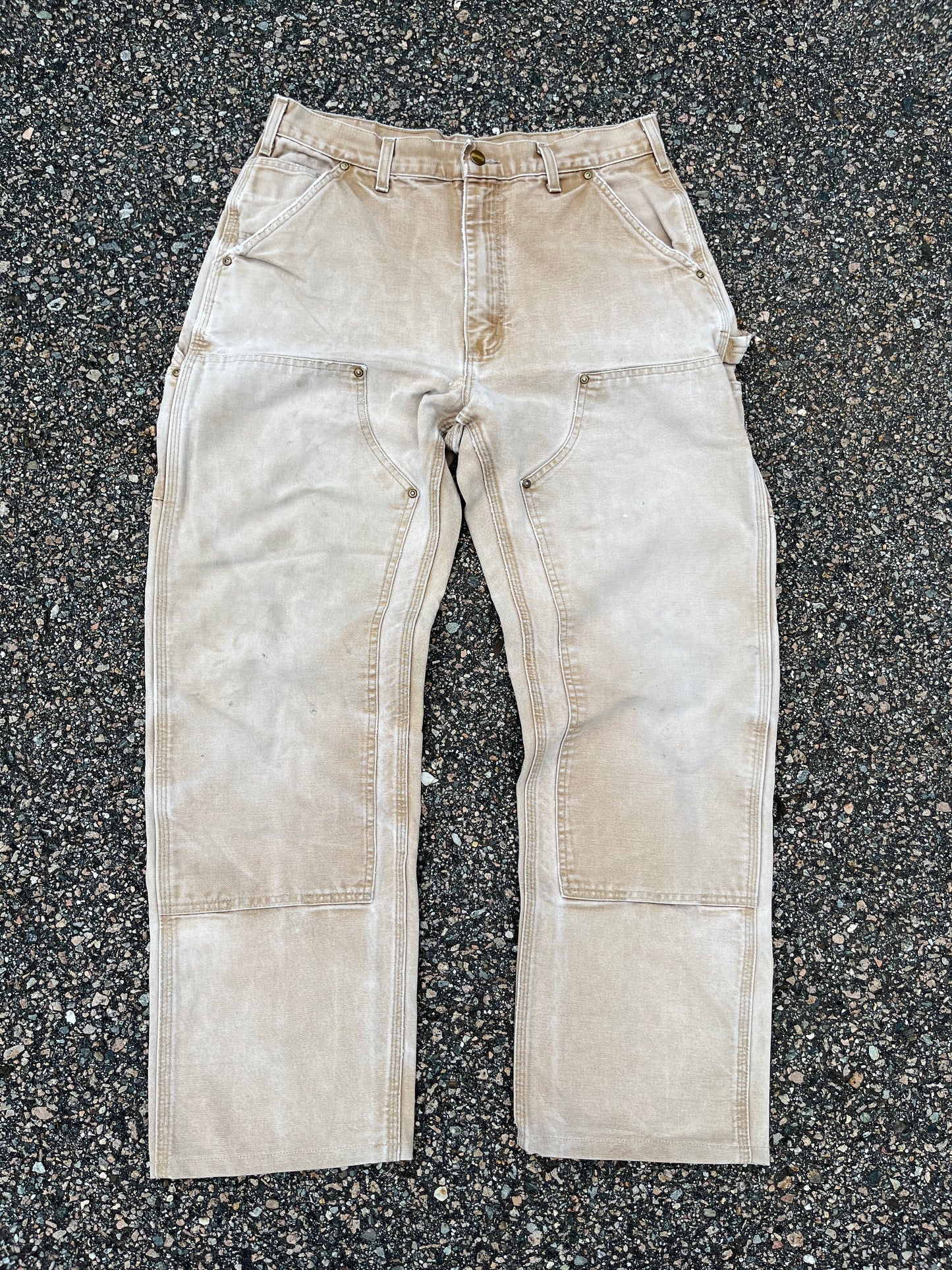 Faded Tan Carhartt Double Knee Pants - 31 x 29