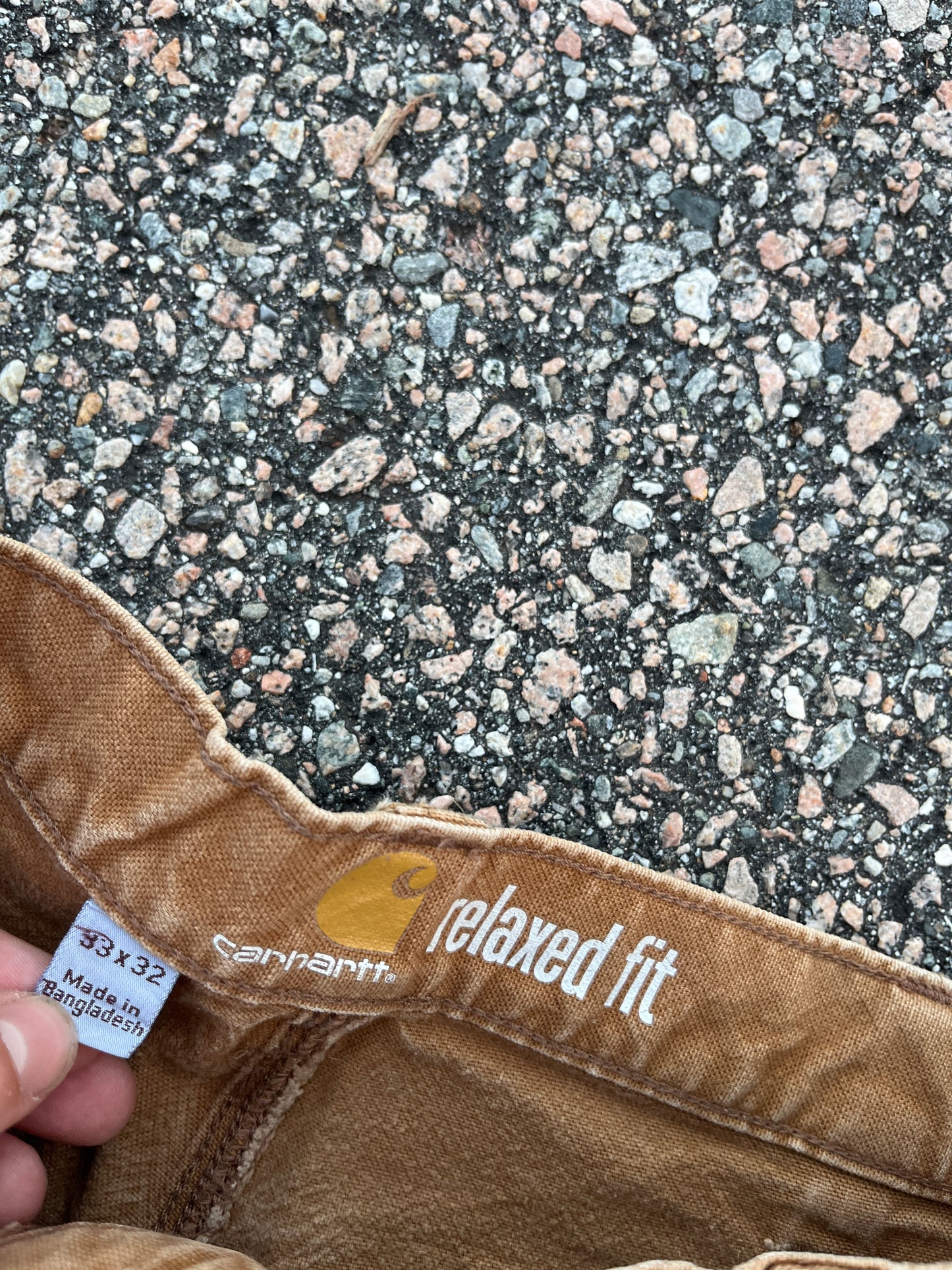 Faded Tan Carhartt Double Knee Pants - 32 x 30