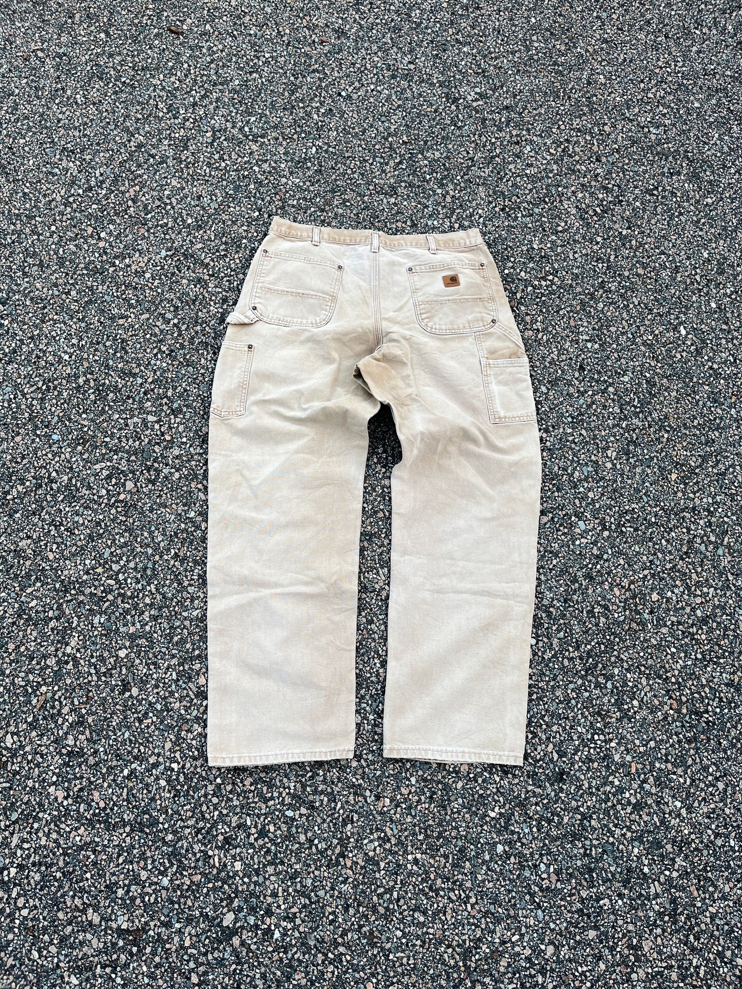 Faded Tan Carhartt Double Knee Pants - 34 x 31